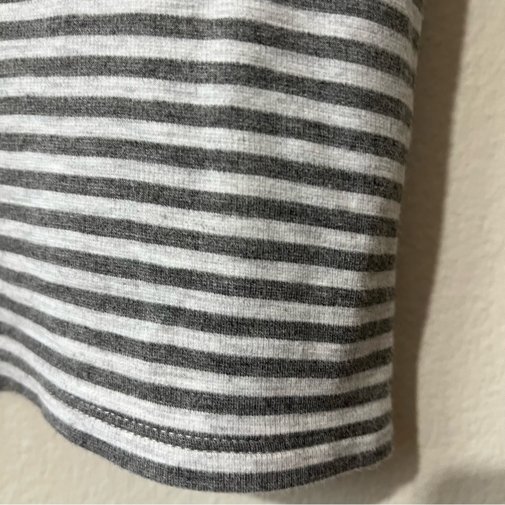 J. Jill Classic Gray and White Long Sleeve Striped Midi Dress size Small - Picture 7 of 9